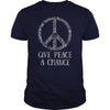 GIVE PEACE A CHANCE TEE FOR HIPPIES BOOMERS & MILLENNIALS