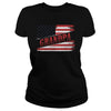 Fathers Day Gift American Red Grandpa flag T Shirt