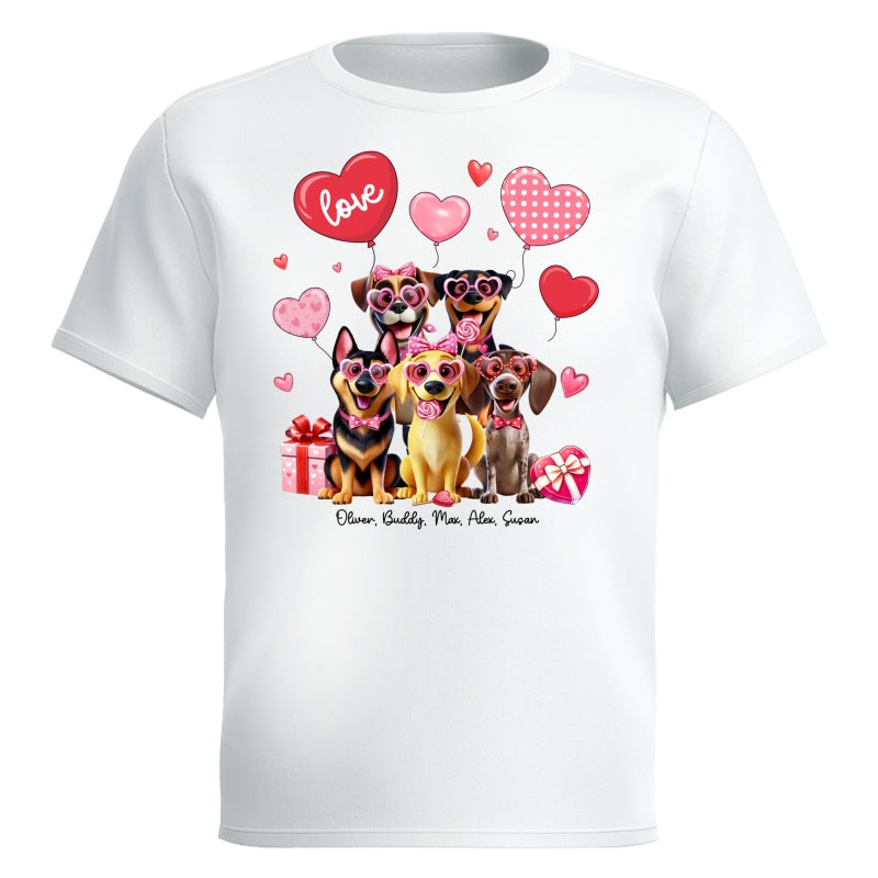 Personalized Heart Balloon Shirt For Dog Mom, 3D Cute Dogs