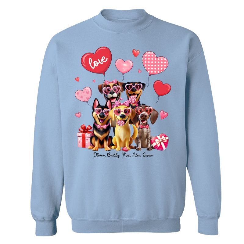 Personalized Heart Balloon Shirt For Dog Mom, 3D Cute Dogs