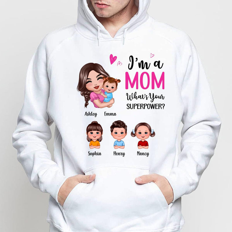 [Demo] Doll Mom Hugging Kids I‘m A Mom What’s Your Superpower Gift For Mom Personalized Shirt test