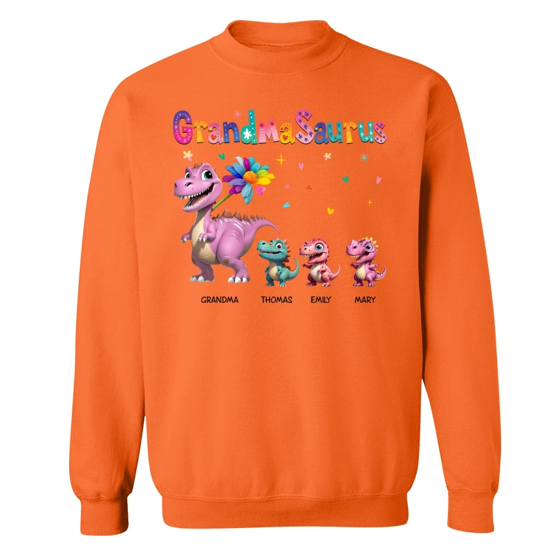 Grandmasaurus And Kids Colorful 3D Effect Dinosaurs - Personalized Shirt - Mother's Day Gift For Grandma