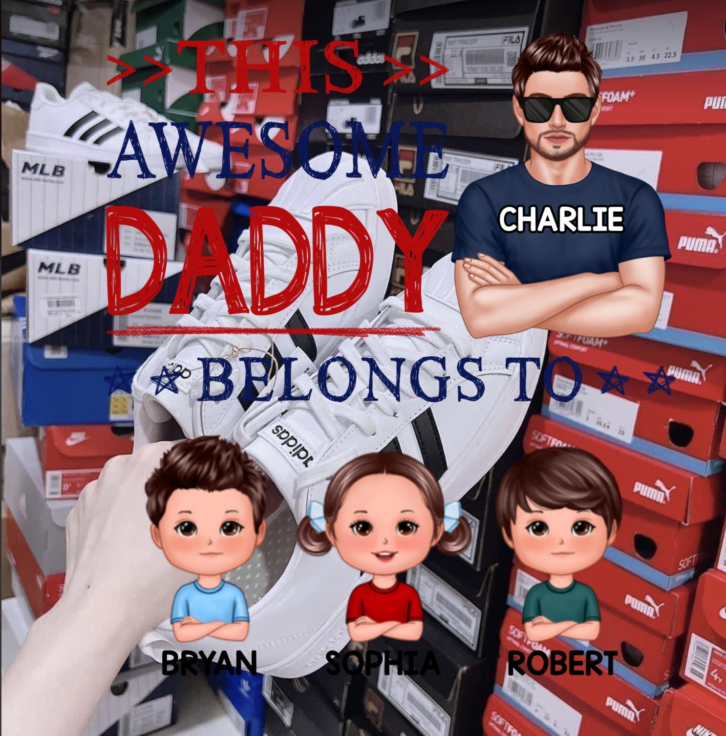 This Awesome Daddy Grandpa Belongs To Doll Cute Kids Personalized Shirt