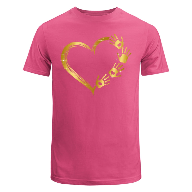 Mom Grandma Colorful Heart Hand Print Personalized Shirt
