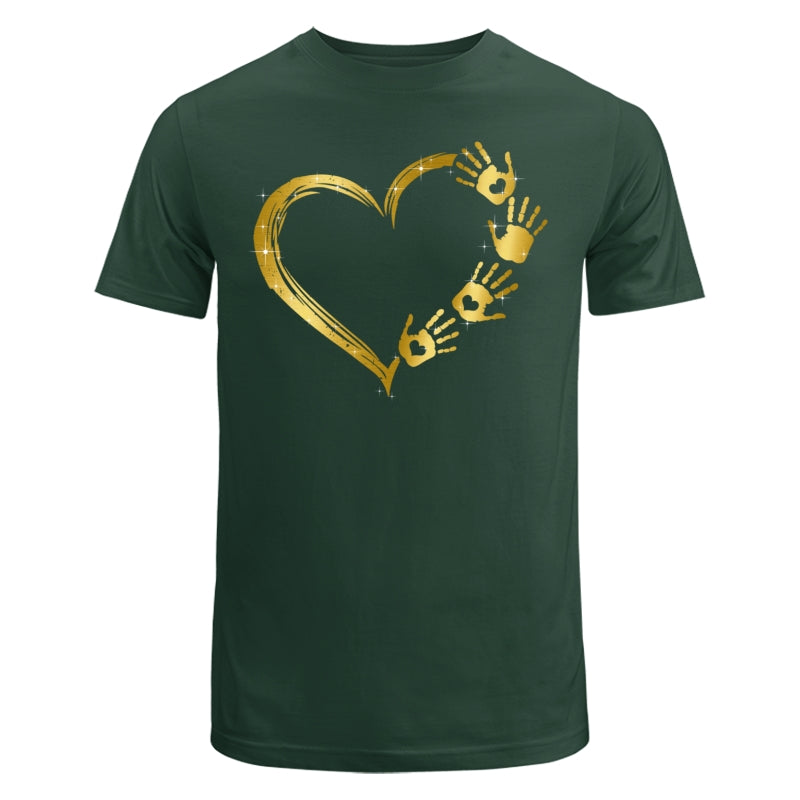 Mom Grandma Colorful Heart Hand Print Personalized Shirt