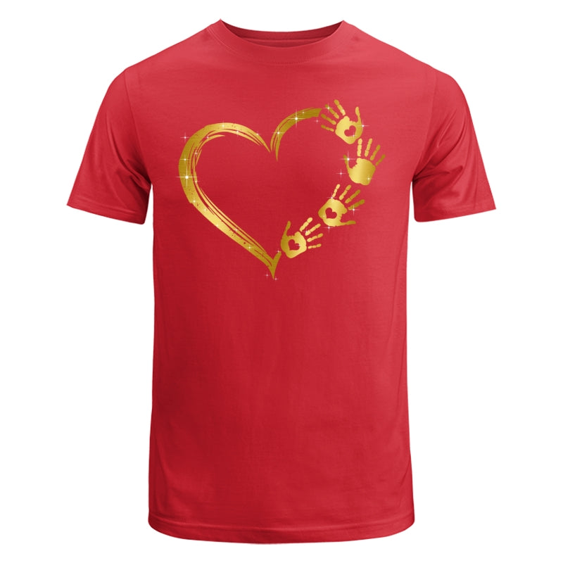 Mom Grandma Colorful Heart Hand Print Personalized Shirt