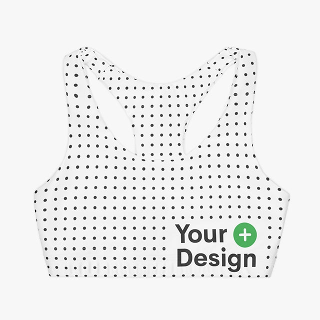 Girls' Double Lined Seamless Sports Bra (AOP)-PCM