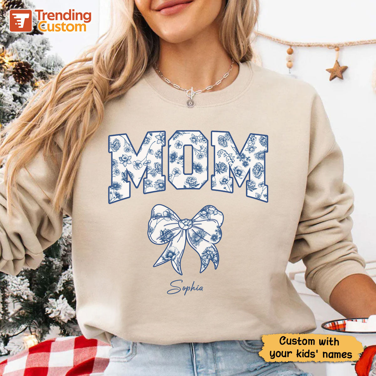 Mom Mama Grandma Chinoiserie Coquette Personalized Shirt, Gift for mom, grandma