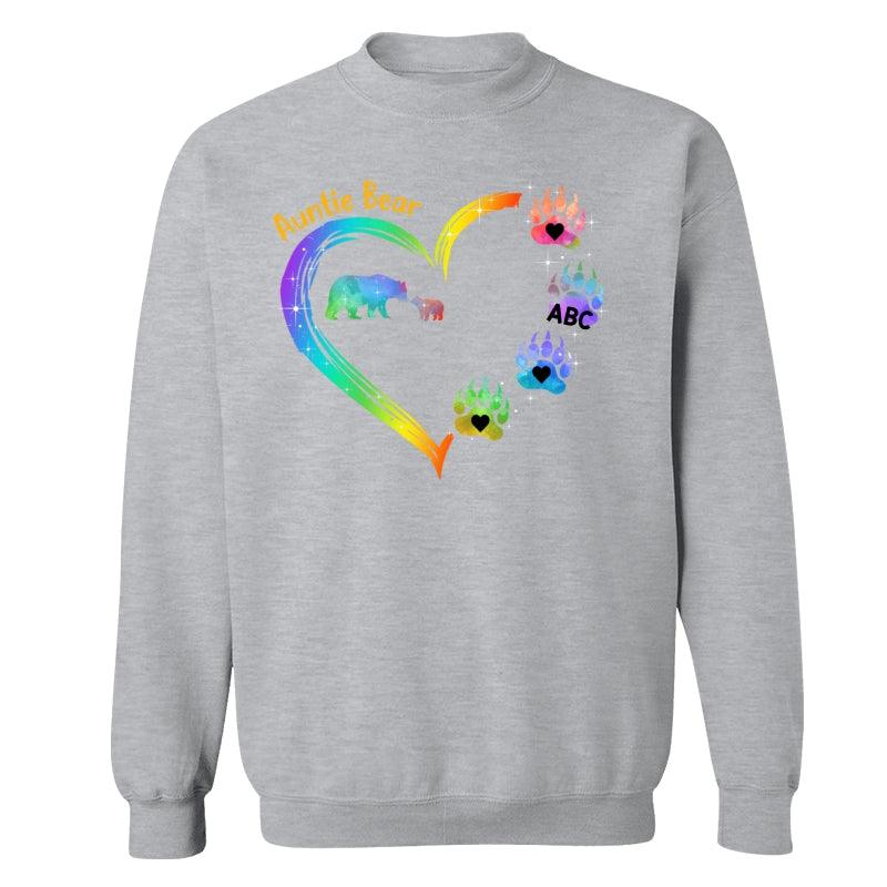 Mama Bear Heart Colorful Personalized Shirt