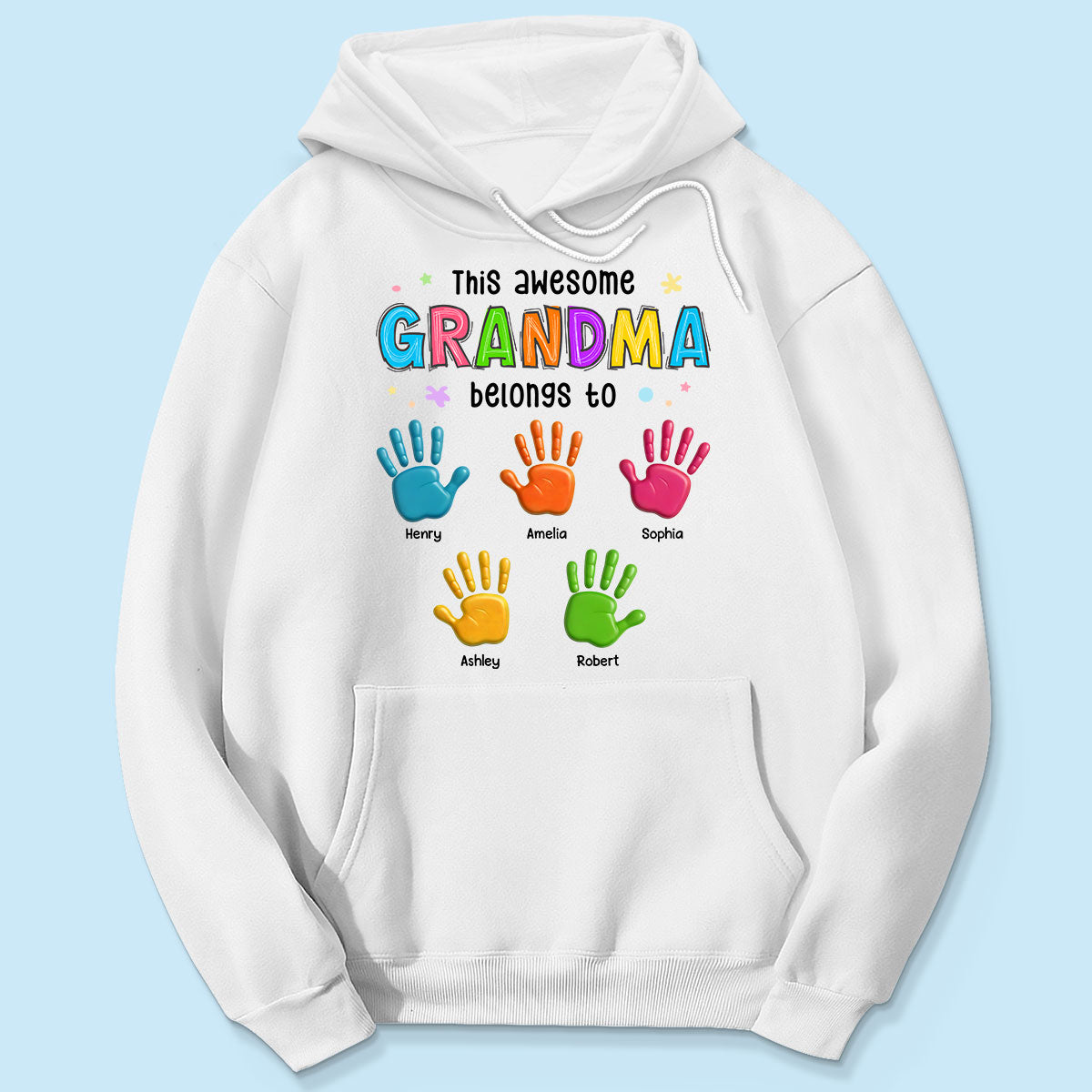 Belongs To Hand Paw 3D Effect Colorful Handprints Personalized Shirt