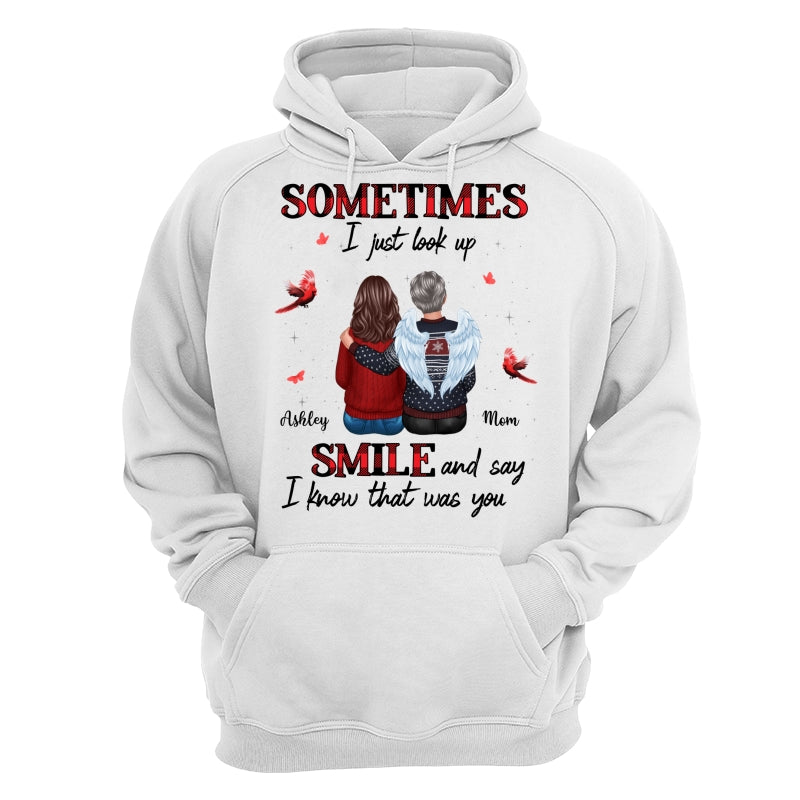 DEMO_Sometimes I Just Look Up Family Sitting Memorial Cardinal Personalized Shirt