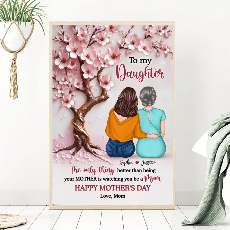 3D Effect Blossom Tree To My Daughter Personalized Poster, Mother's Day gift for Daughters