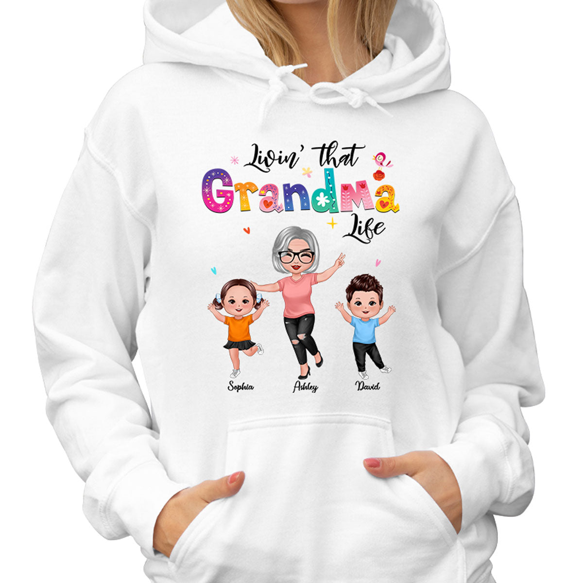 Livin‘ That Grandma Life Happy Grandma Grandkids Personalized Shirt