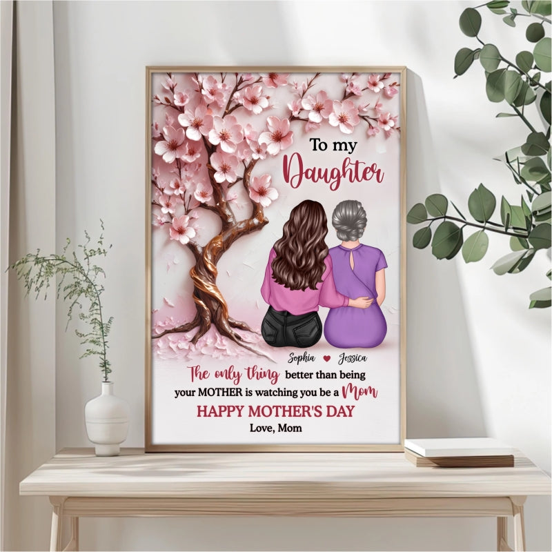 3D Effect Blossom Tree To My Daughter Personalized Poster, Mother's Day gift for Daughters