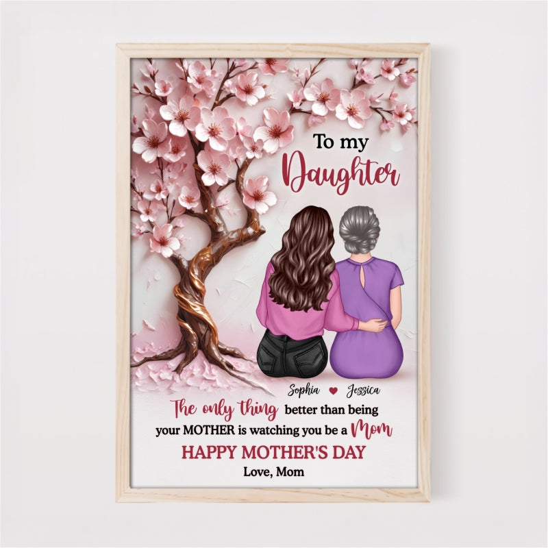 3D Effect Blossom Tree To My Daughter Personalized Poster, Mother's Day gift for Daughters