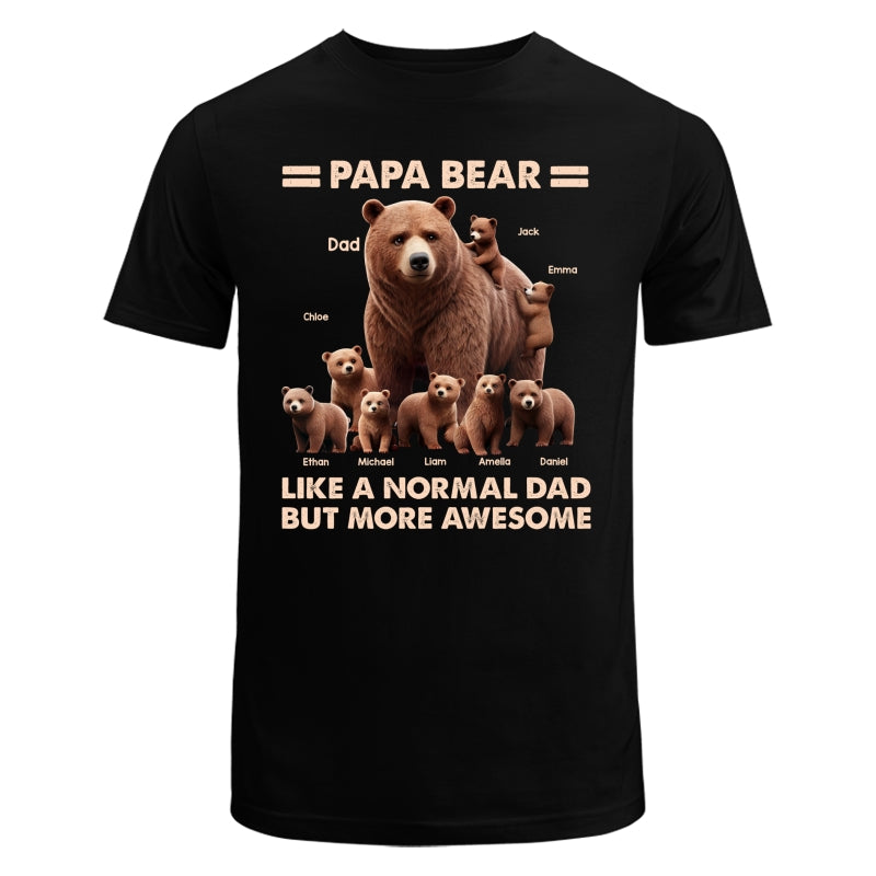 Papa Bear And Kids 3D Effect Personalized Shirt, Father's Day gift for Dads, for Grandpas