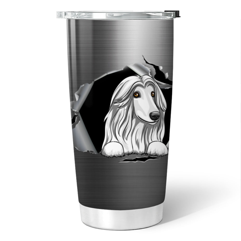 Peeking Dog Ragged Hole Torn Personalized Tumbler