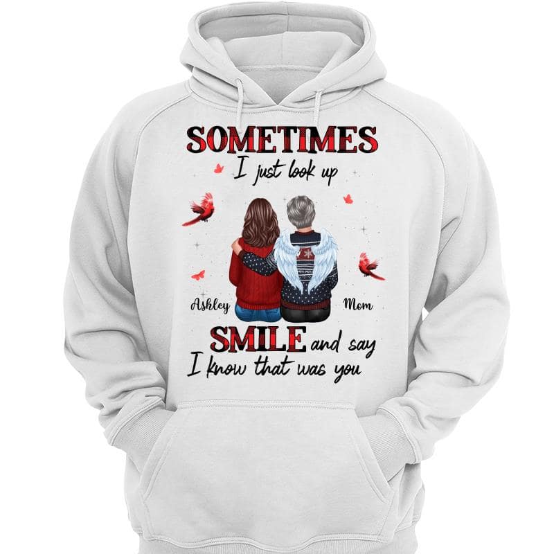 DEMO_Sometimes I Just Look Up Family Sitting Memorial Cardinal Personalized Shirt
