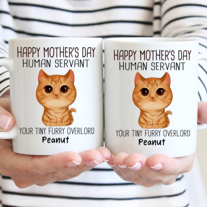 Watercolor Cute Cats Happy Mother‘s Day Cat Human Servant Personalized Mug