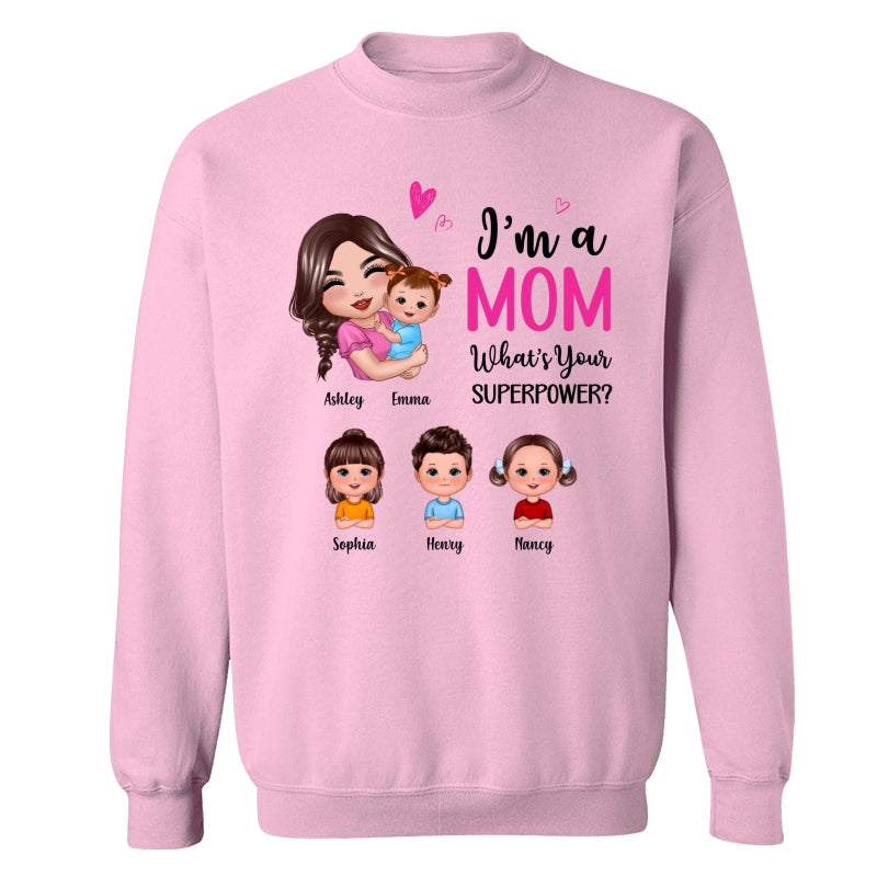 [Demo] Doll Mom Hugging Kids I‘m A Mom What’s Your Superpower Gift For Mom Personalized Shirt test