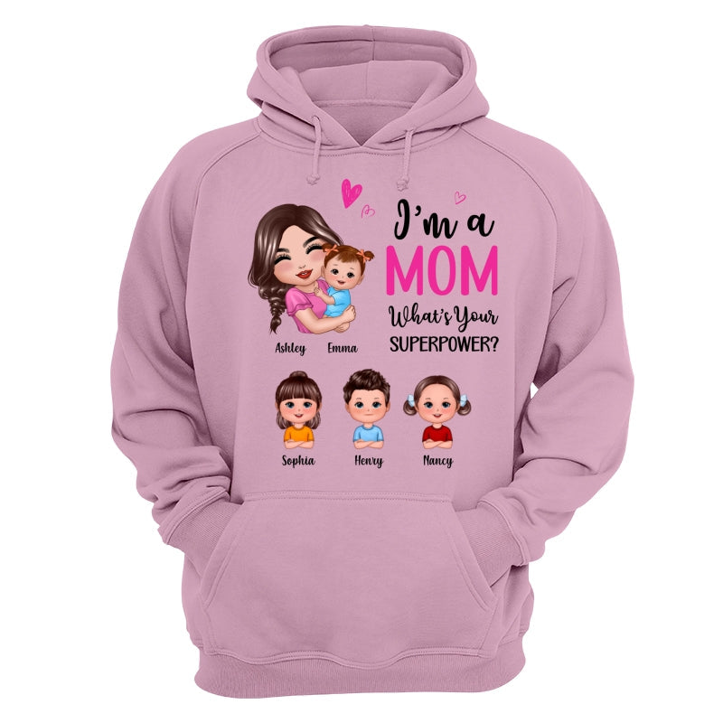 [Demo] Doll Mom Hugging Kids I‘m A Mom What’s Your Superpower Gift For Mom Personalized Shirt test