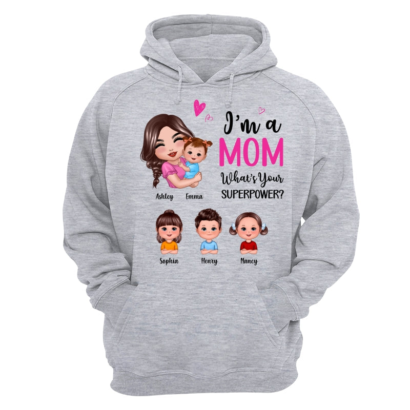 [Demo] Doll Mom Hugging Kids I‘m A Mom What’s Your Superpower Gift For Mom Personalized Shirt test