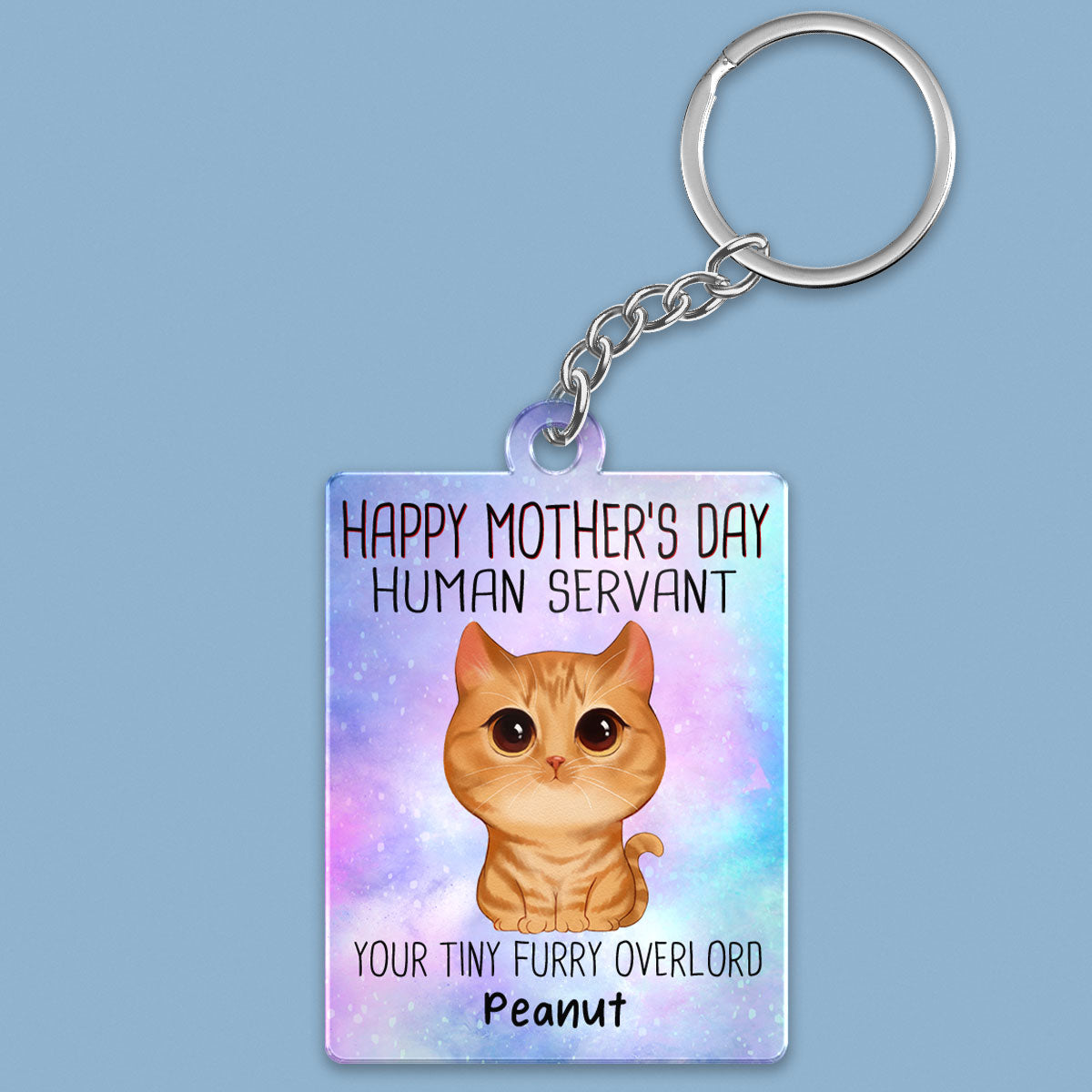 Watercolor Cute Cats Happy Mother‘s Day Cat Human Servant Personalized Acrylic Keychain
