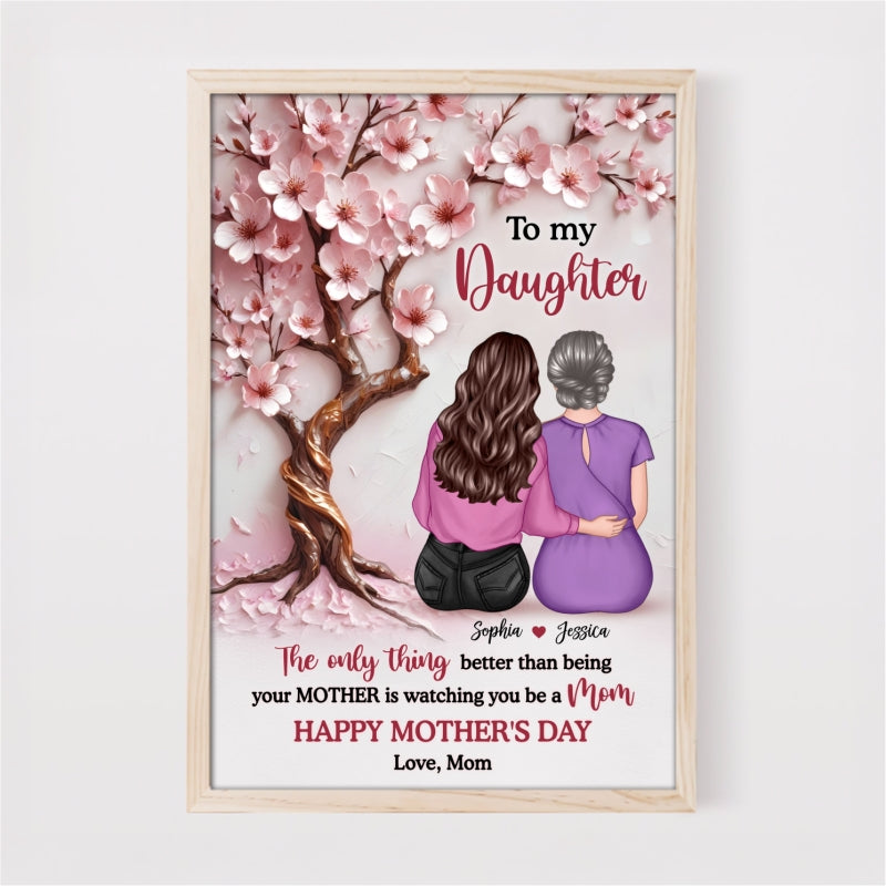 3D Effect Blossom Tree To My Daughter Personalized Poster, Mother's Day gift for Daughters