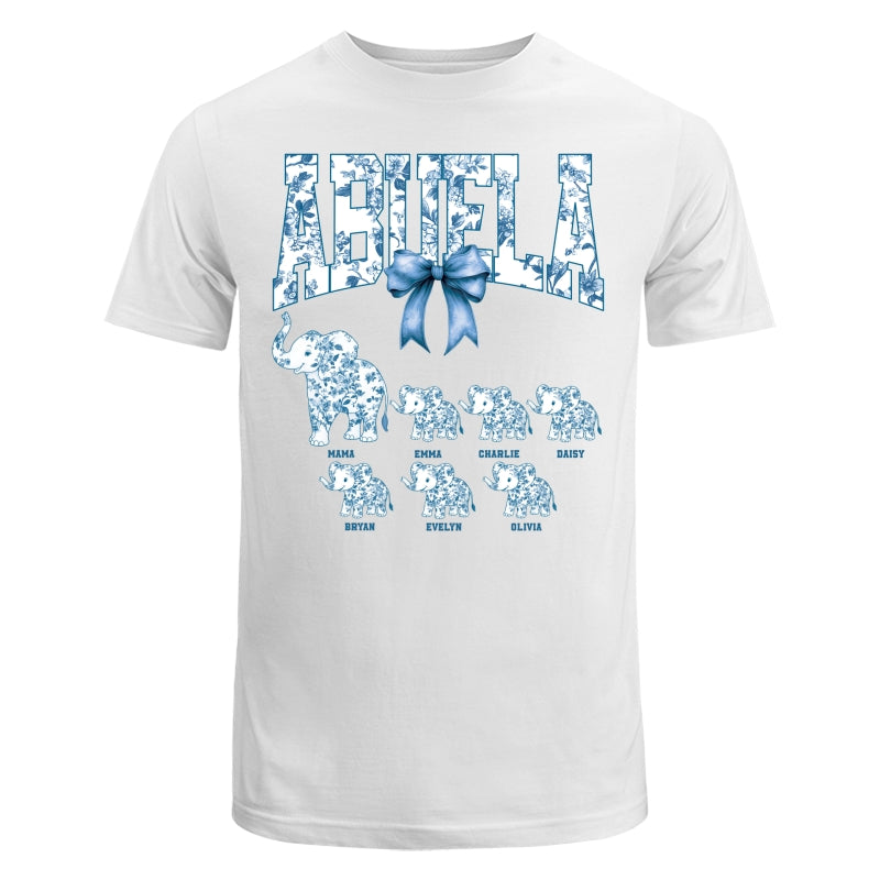 Elephant Grandma Mom Blue Floral Pattern Chinoiserie Personalized Shirt, Mother's Day gift