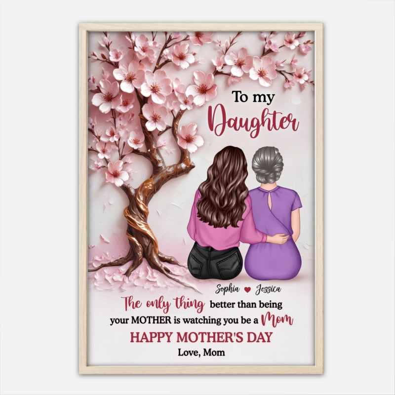 3D Effect Blossom Tree To My Daughter Personalized Poster, Mother's Day gift for Daughters
