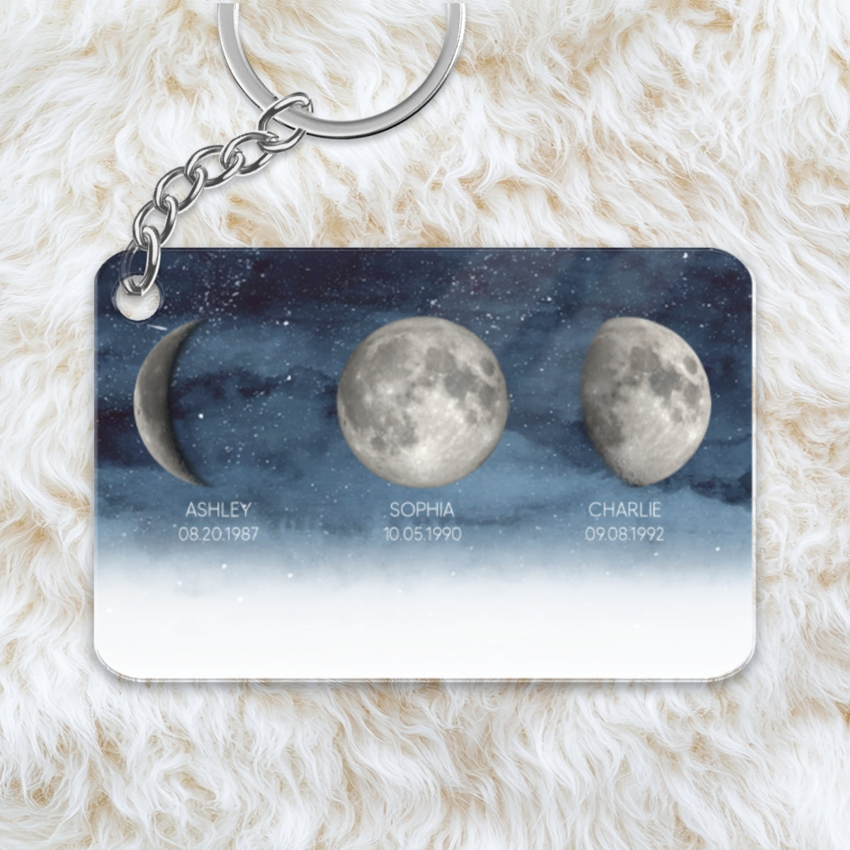 Starry Night Custom Birth Moon Phase The Days You Became Our Mom Personalized Acrylic Keychain, Mother's Day Gift_Onboarding