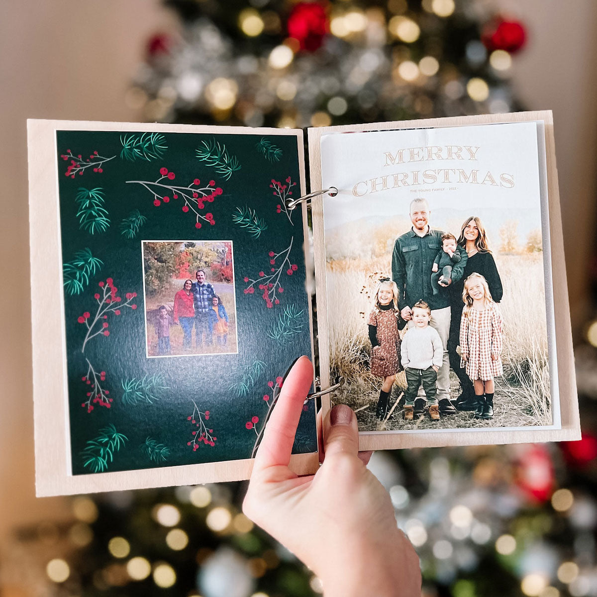 Animated Family Card Storage Keepsake Personalized Christmas Card Keeper