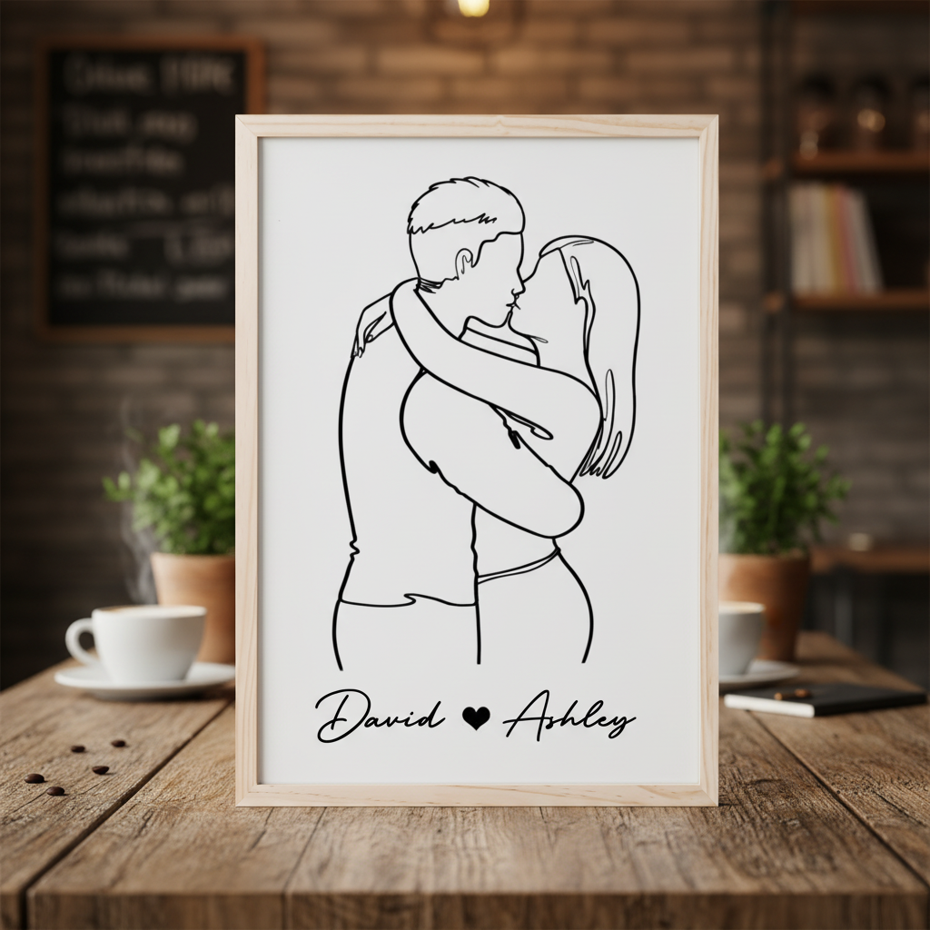 Newlywed Couple Sitting Personalized Acrylic Plaque LED Night Light - Wedding Anniversary Gift For Couple - Gift For Him - Gift For Her