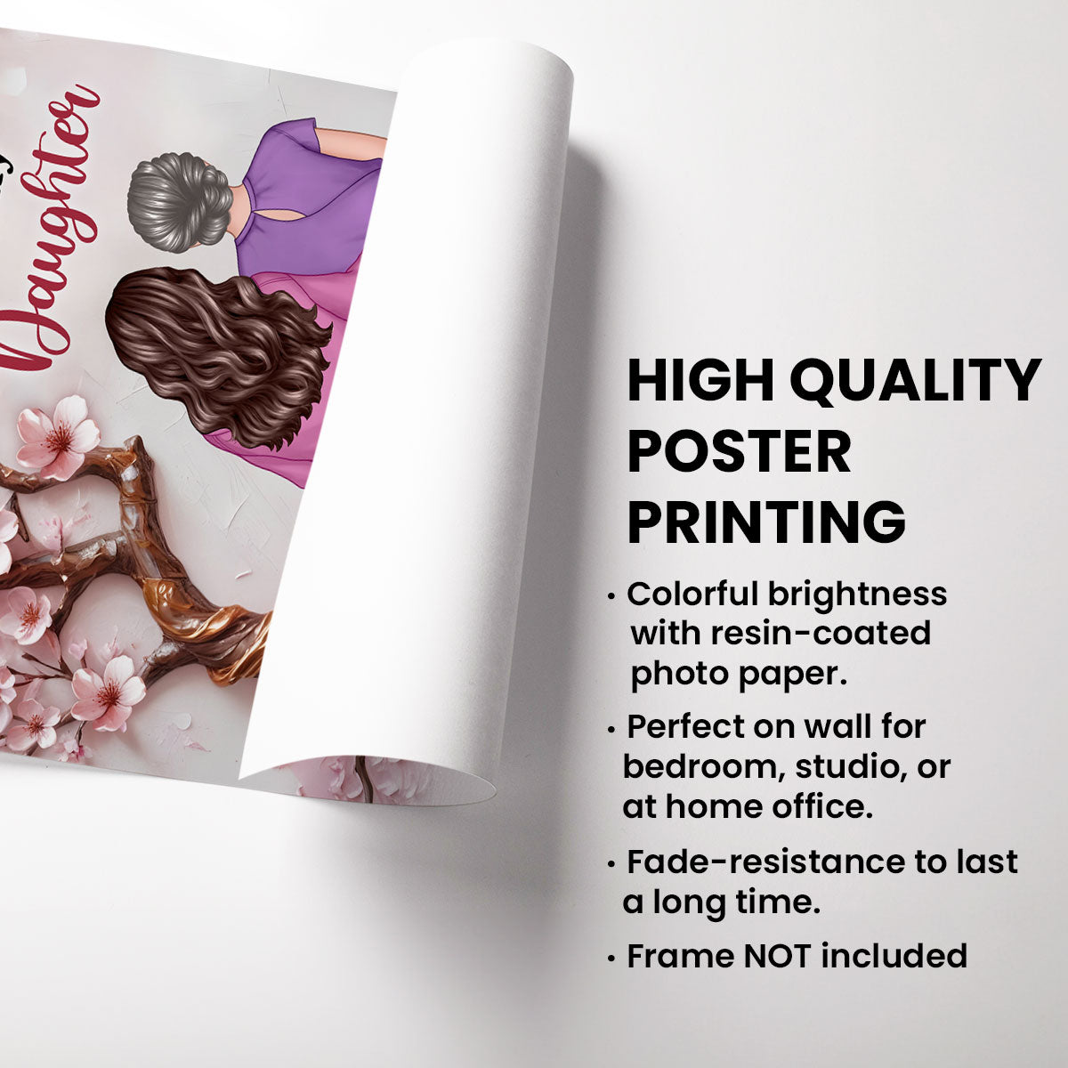 3D Effect Blossom Tree To My Daughter Personalized Poster, Mother's Day gift for Daughters