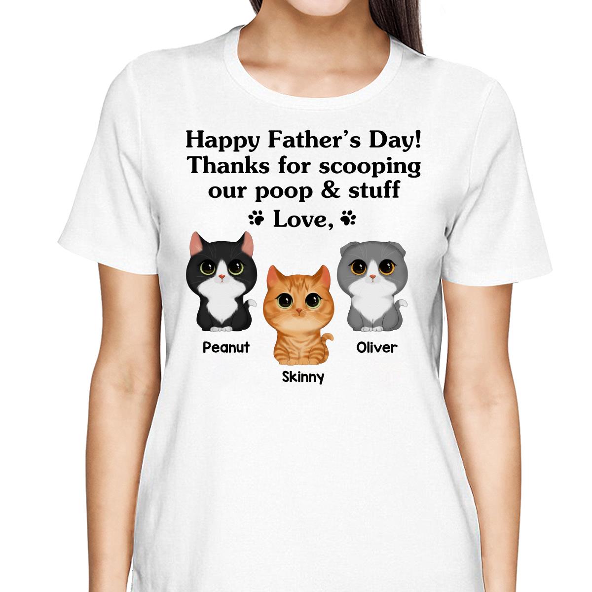 Happy Father‘s Day Watercolor Cute Cats Gift For Cat Dad Personalized Shirt