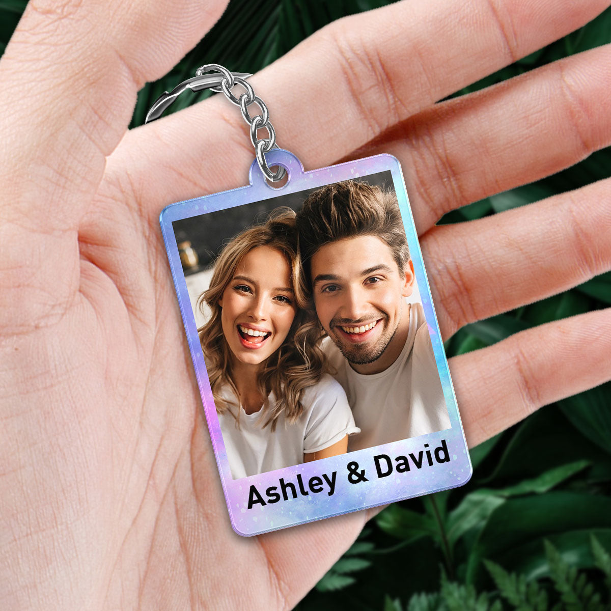 Family Couple Best Friends Photo Custom Message Scannable QR Code Personalized Acrylic Keychain