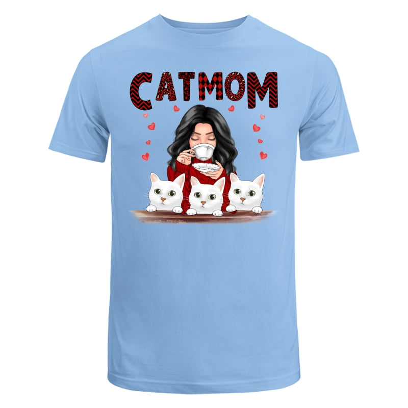 Copy of Cat Mom Red Patterned Personalized Shirt