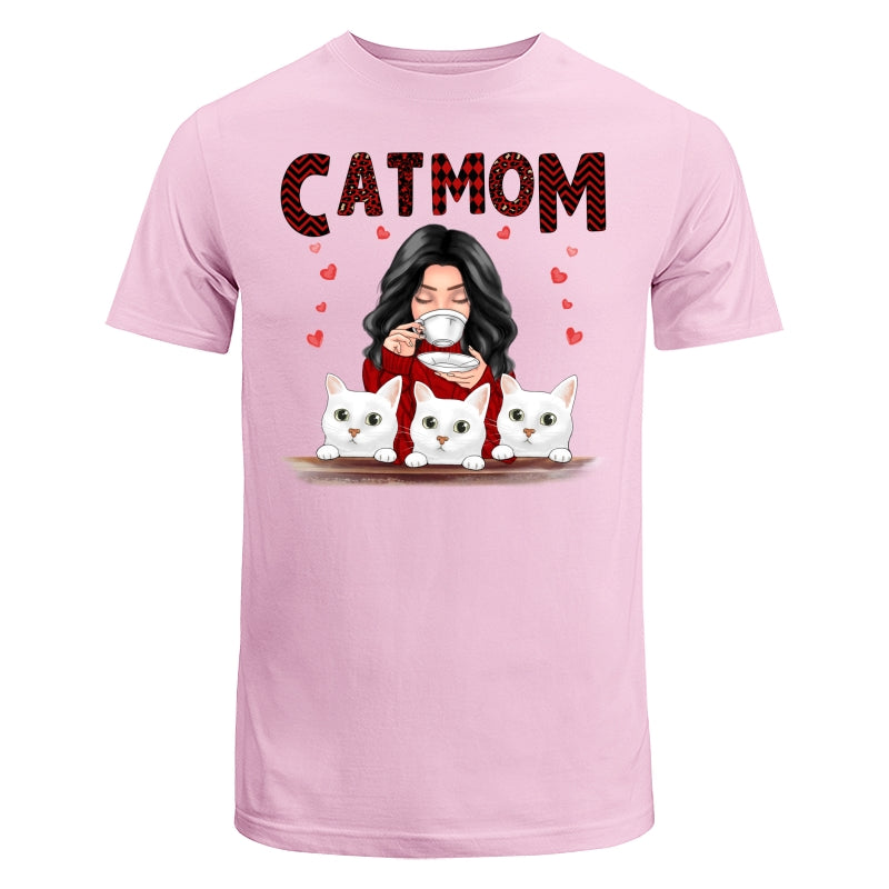 Copy of Cat Mom Red Patterned Personalized Shirt