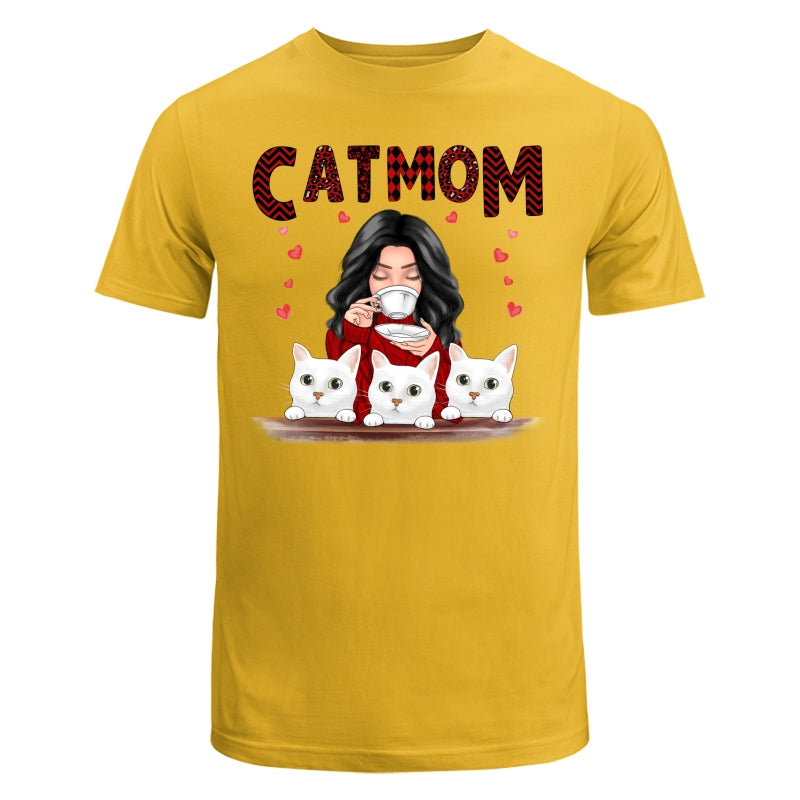 Copy of Cat Mom Red Patterned Personalized Shirt