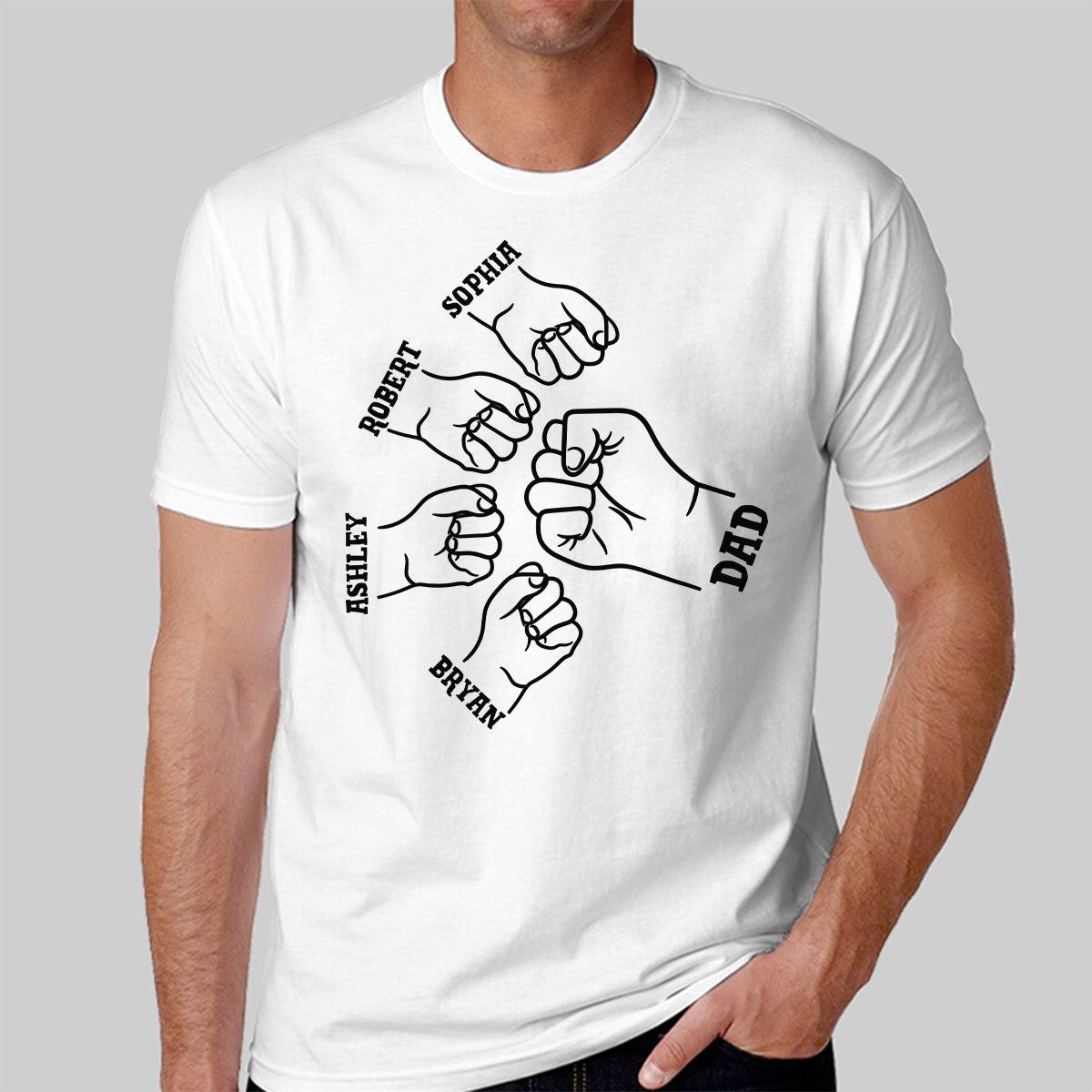 Dad Grandpa And Kids Hands Outline Personalized Shirt_Onboarding