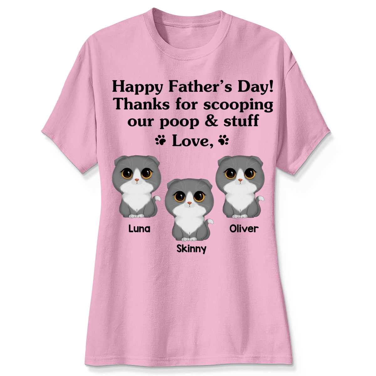 Happy Father‘s Day Watercolor Cute Cats Gift For Cat Dad Personalized Shirt