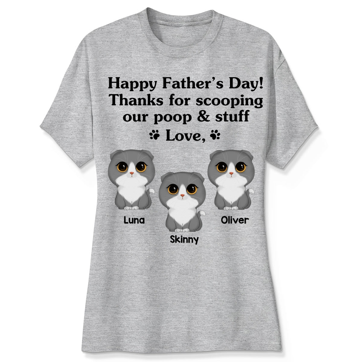Happy Father‘s Day Watercolor Cute Cats Gift For Cat Dad Personalized Shirt