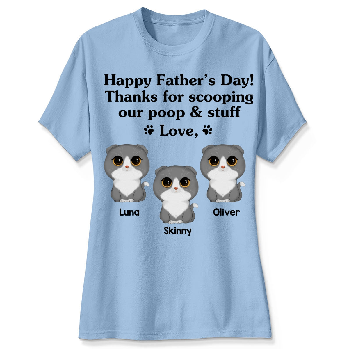 Happy Father‘s Day Watercolor Cute Cats Gift For Cat Dad Personalized Shirt