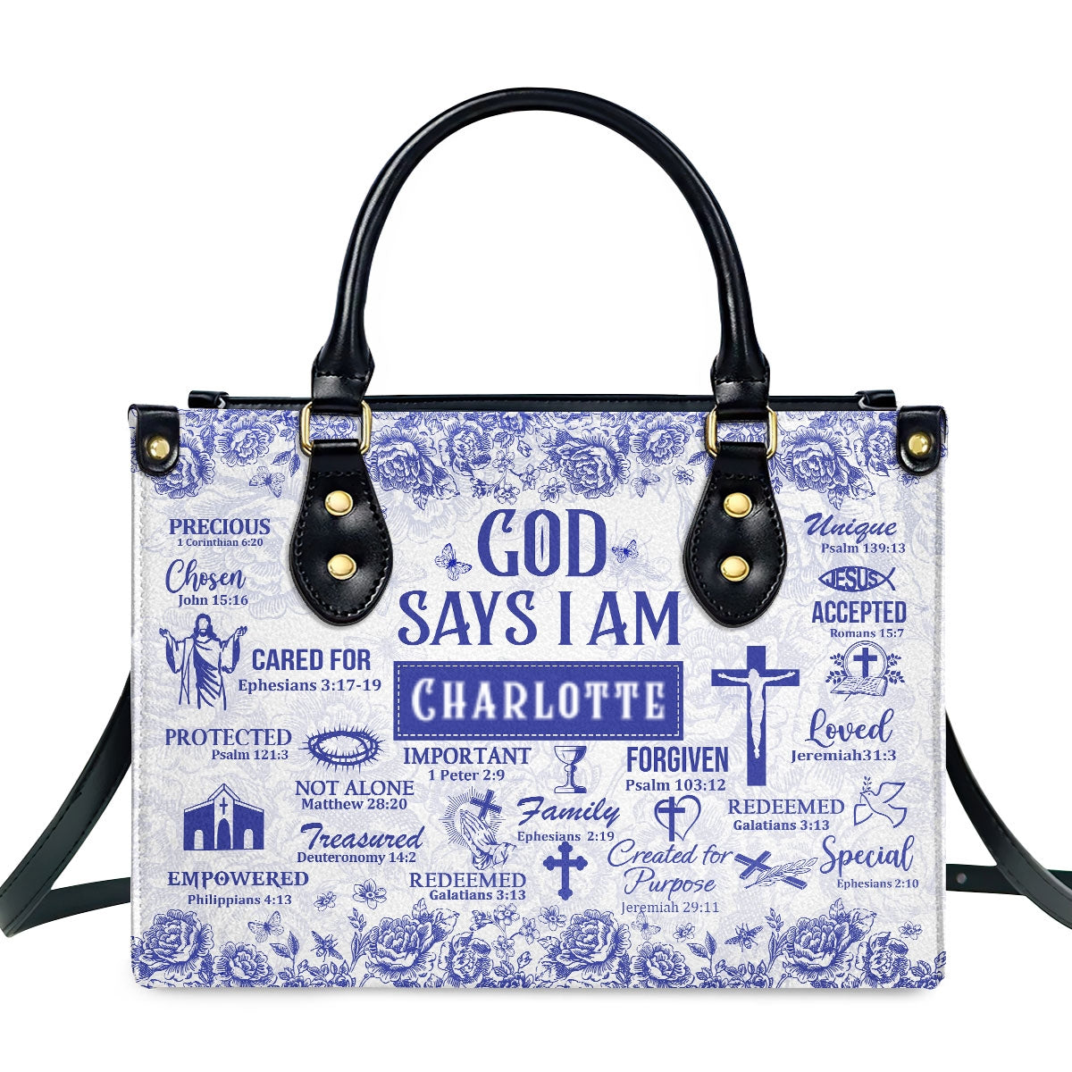 God Says I Am | Personalized Leather Handbag