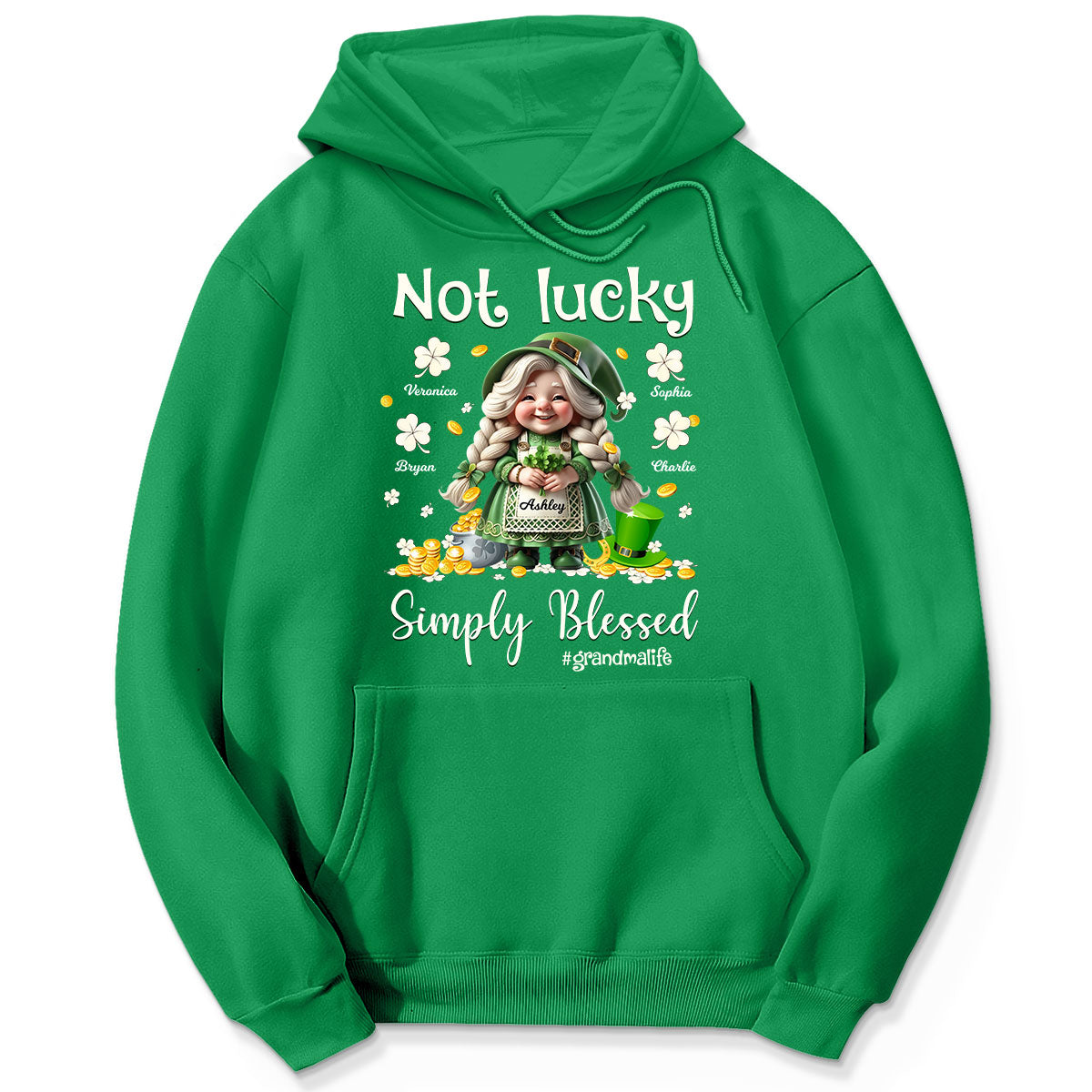 St. Patrick's Day Not Lucky Simply Bless Gnome Grandma Personalized Shirt_Onboarding