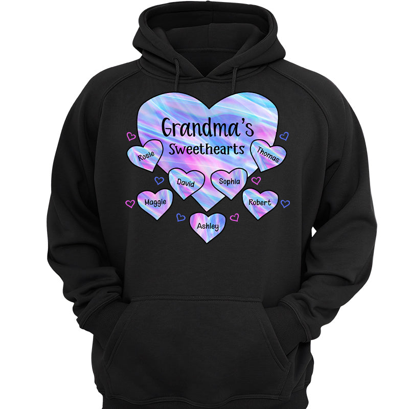 Grandma Mom Sweethearts Hologram Pattern Personalized Shirt