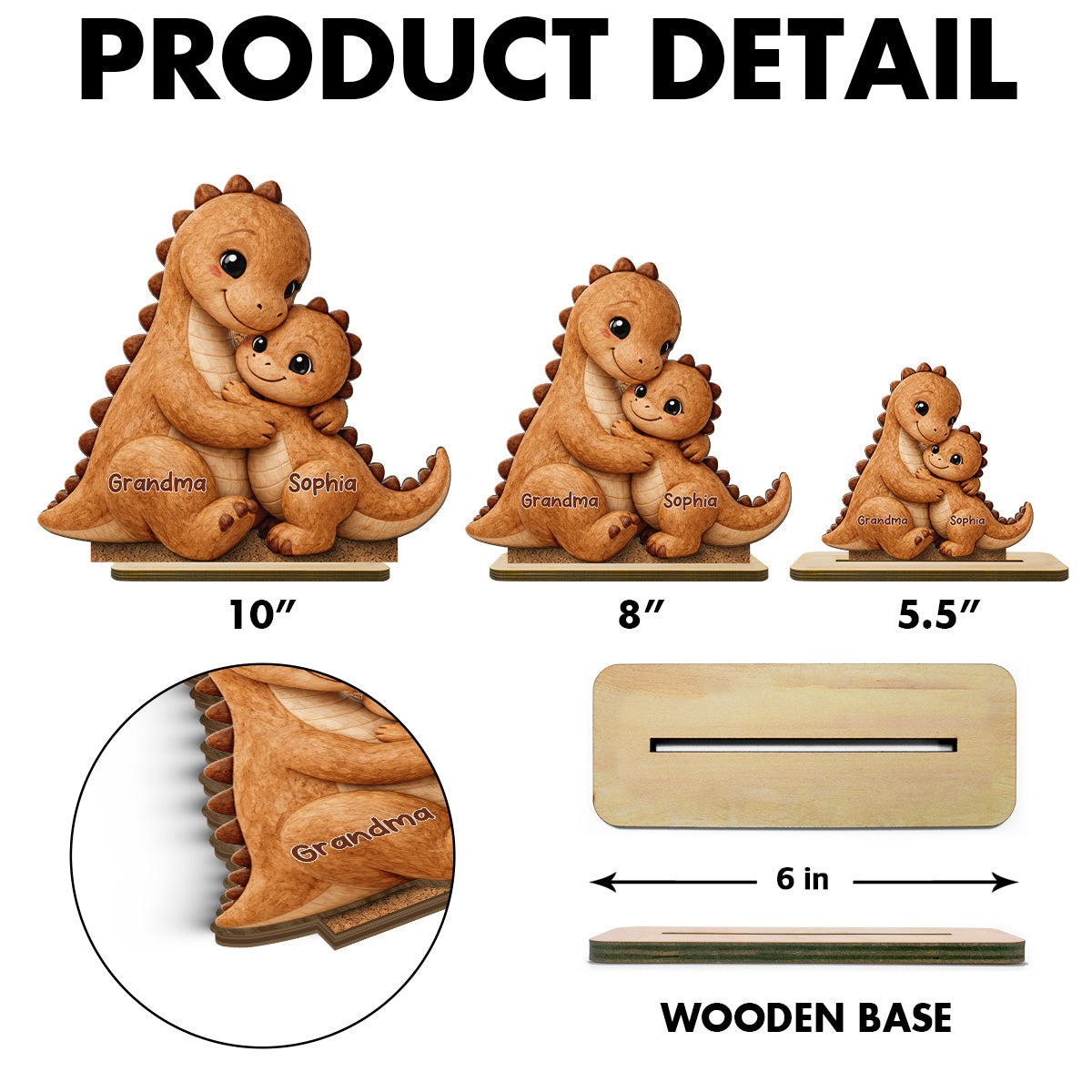 2-Layer Standing Wooden Plaque (đục layer dưới) - onboard