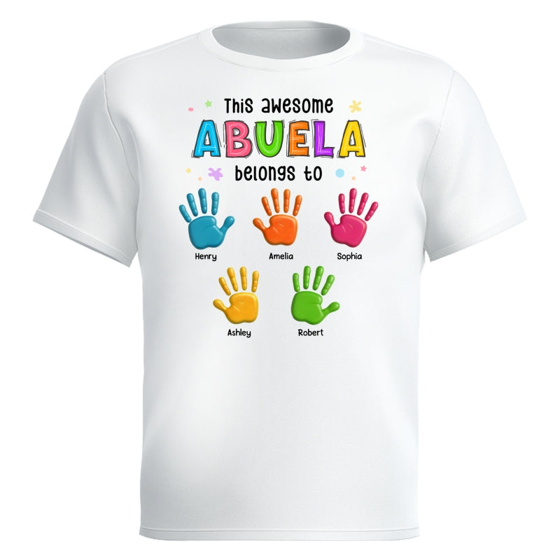 Belongs To Hand 3D Effect Colorful Handprints Personalized Shirt