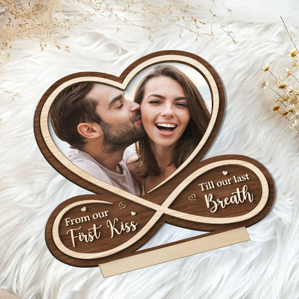 Infinity Custom Couple Photo Personalized 2-Layer Standing Wooden Plaque, Heartfelt Gift For Couple, For Him, For Her, Boyfriend, Girlfriend, Husband, Wife_Onboarding