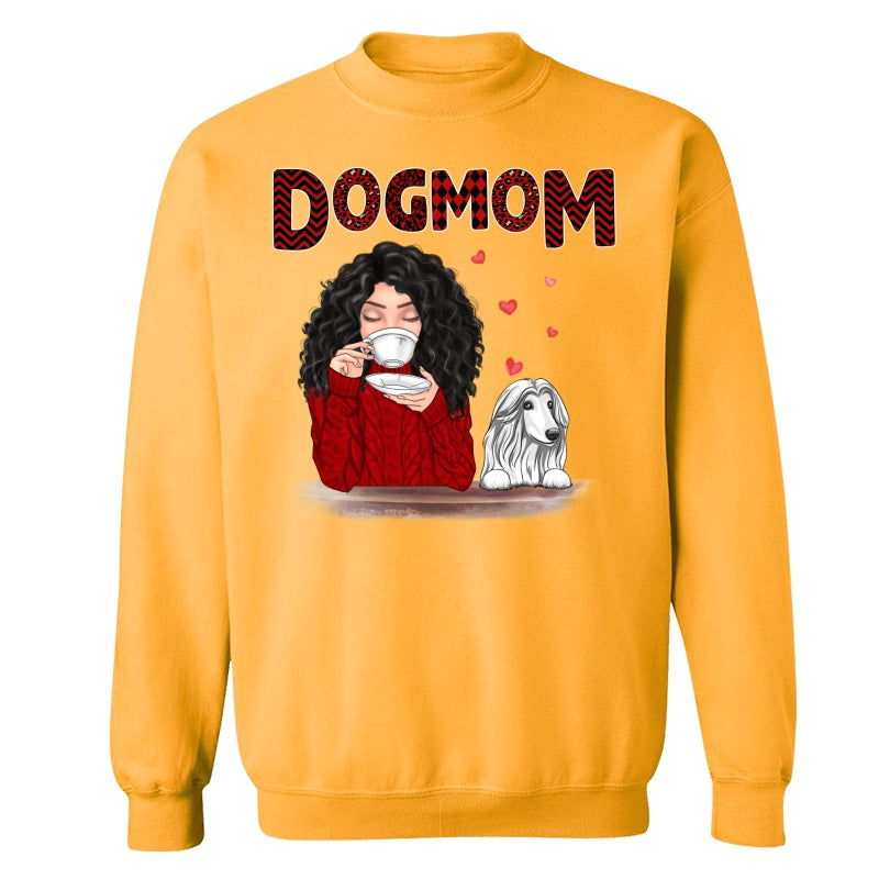 Dog Mom Red Patterned Personalized Shirt
